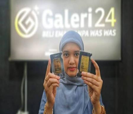 Harga Emas 1 Gram Galeri 24 Pegadaian di Pekanbaru Rp2,422 Juta